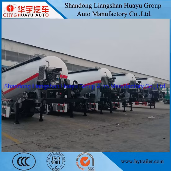 Three Axle 40/50 Cbm Bottom Discharge/Unloading Bulk Cement/Fly Ash/Flour/Powder Material Transport Tank/Tanker Heavy Duty Truck Semi Trailer