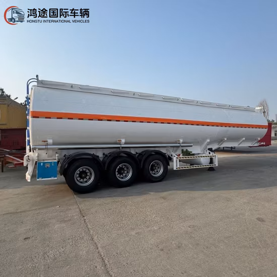 3 Eixos/ 40000L/42000L/45000L Aço Carbono/Aço Inoxidável/Tanque de liga de alumínio/Semi-reboque de caminhão-tanque para transporte de óleo/combustível/diesel/gasolina/bruto/água/leite